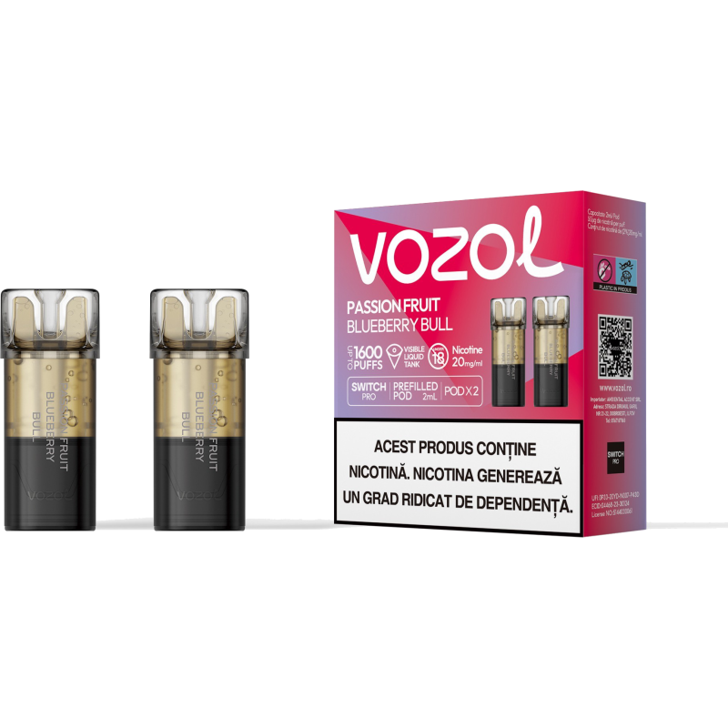 Cartus de unica folosinta SWITCH PRO PASSION FRUIT BLUEBERRY BULL | VOZOL Cartus de unica folosinta SWITCH PRO PASSION FRUIT BLUEBERRY BULL | VOZOL