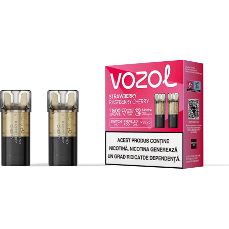 Cartus de unica folosinta SWITCH STRAWBERRY RASPBERRY CHERRY Vozol